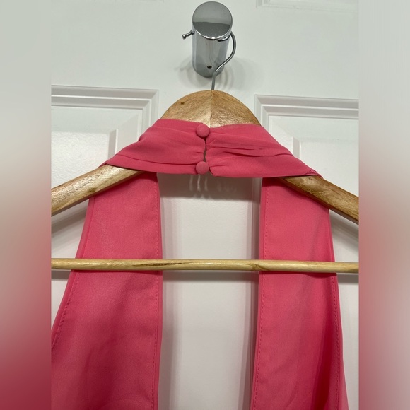 Lulus Bright Pink Wrap Cut Out Midi Dress - Picture 8 of 9